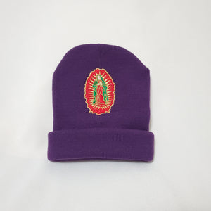 Purple Clouded Virgen Mary Beanie