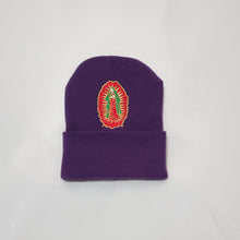 Load image into Gallery viewer, Purple Clouded Virgen Mary Beanie
