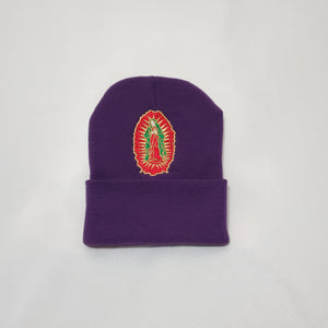 Purple Clouded Virgen Mary Beanie