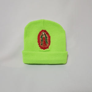 Brite Green Clouded Virgen Mary Beanie