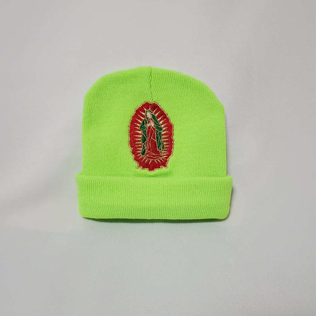 Brite Green Clouded Virgen Mary Beanie