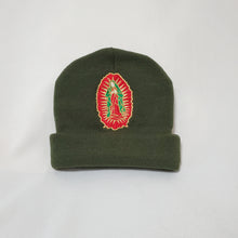 Load image into Gallery viewer, Olive Clouded Virgen Mary Beanie
