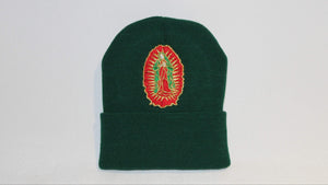 Dark Green Clouded Virgen Mary Beanie