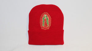 Red Clouded Virgen Mary Beanie