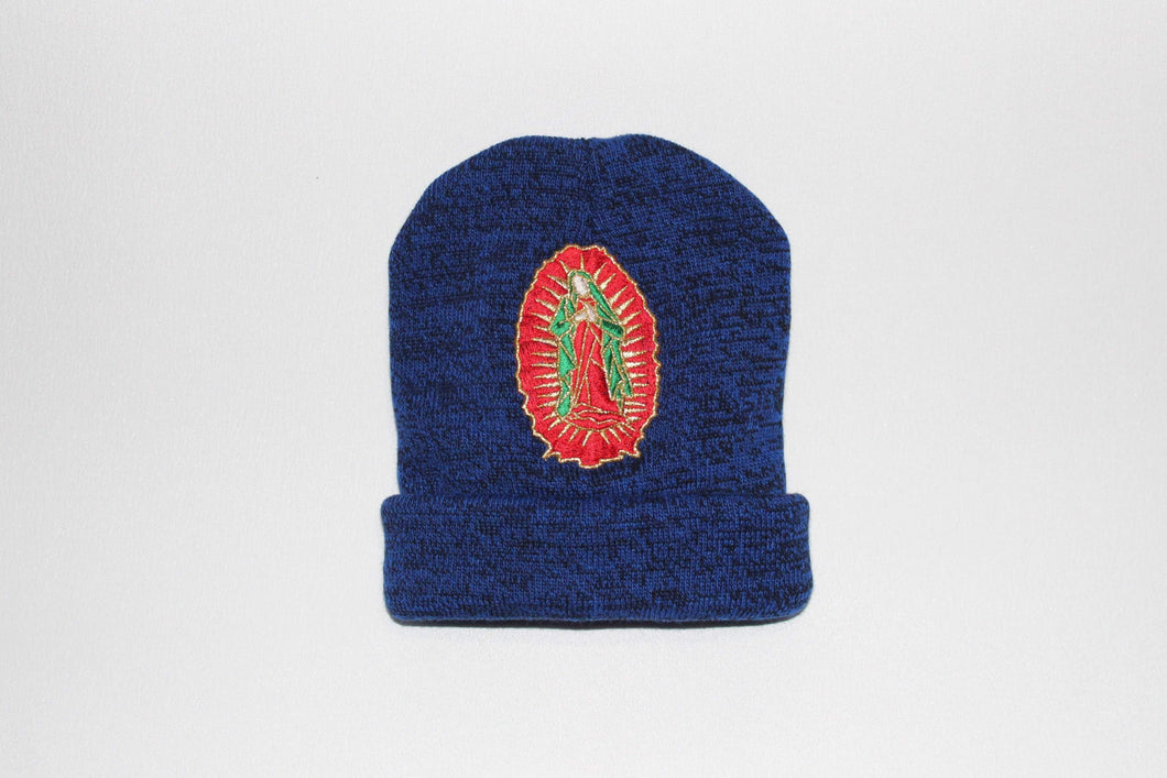 Blue Two Tone Clouded Virgen Mary Beanie