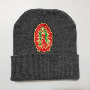 Charcoal Grey Clouded Virgen Mary Beanie