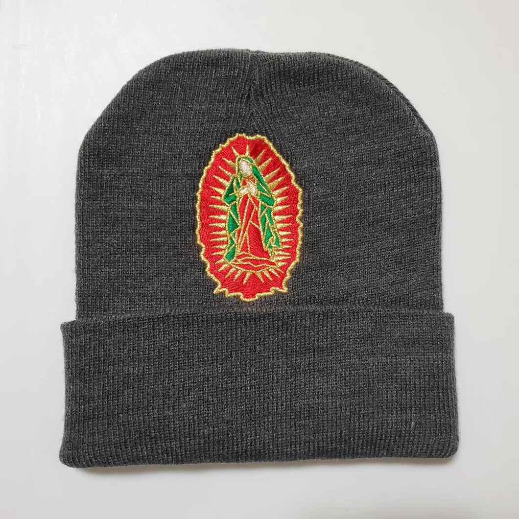 Charcoal Grey Clouded Virgen Mary Beanie