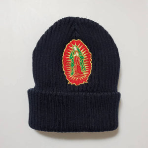 Navy Layered Clouded Virgen Mary Beanie