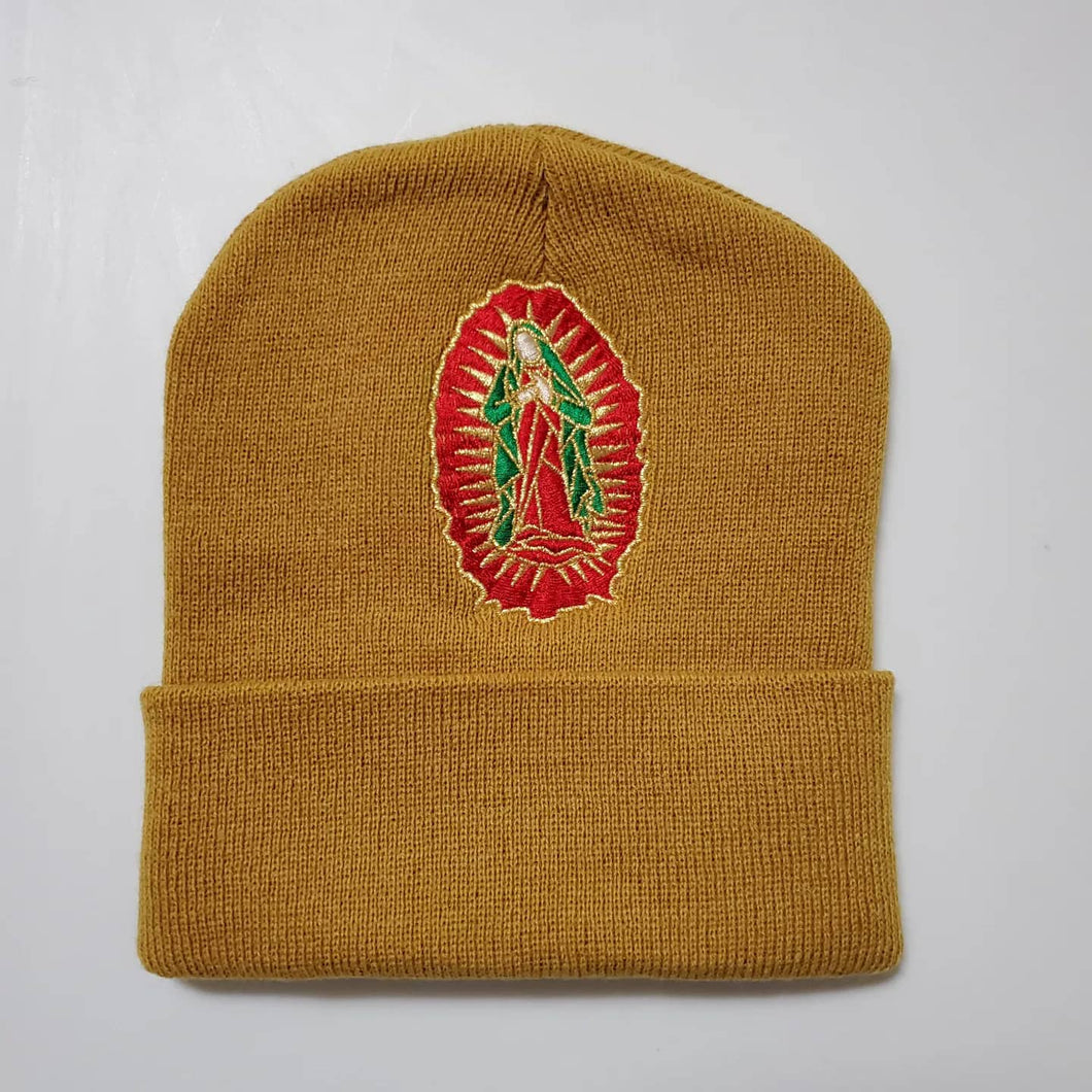 Mustard Clouded Virgen Mary Beanie